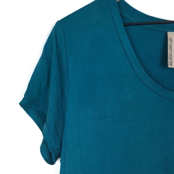 DOLAN Anthropologie Loren Shift Dress Turquoise Minimalist Lagenlook Medium NWT - Picture 13 of 16